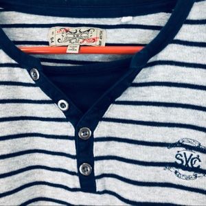 S.W.C pullover Sweater Sz XL Long Sleeve Gray Blue